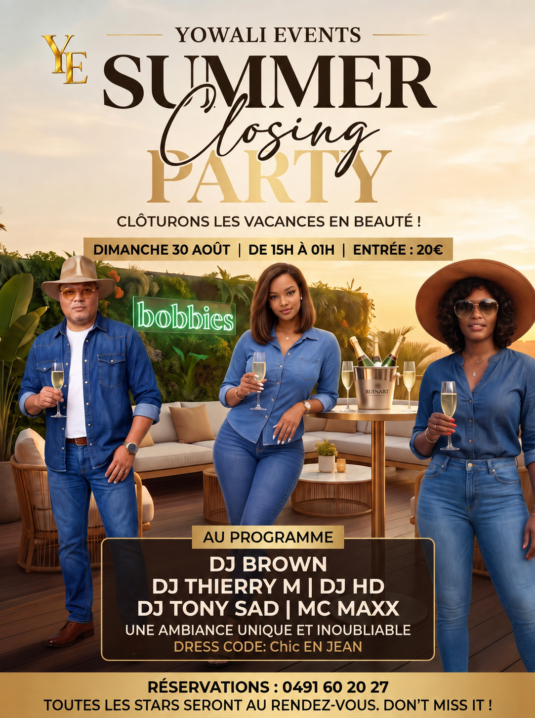 Affiche Yowali Events — Summer Closing Party, dimanche 30 août